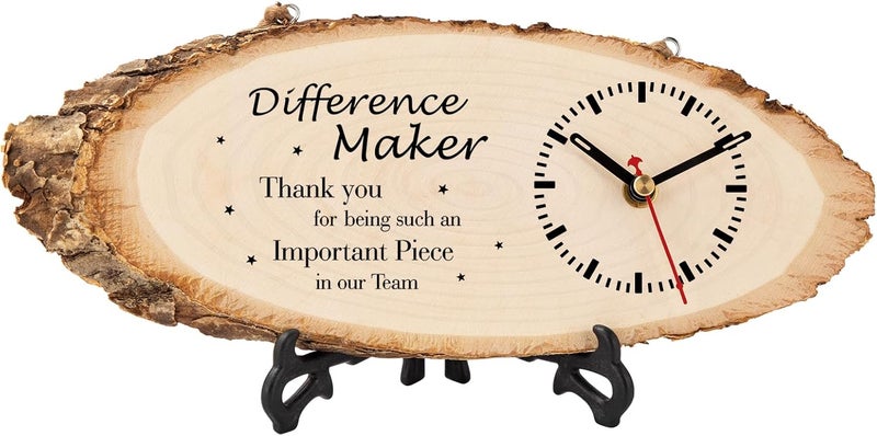 Calibron Boss Gifts for Men Women Wooden Clock, Employee Appreciation Gifts for Coworkers, Boss Day Appreciation Gifts, Difference Maker Gifts DIY Clock - Image 1